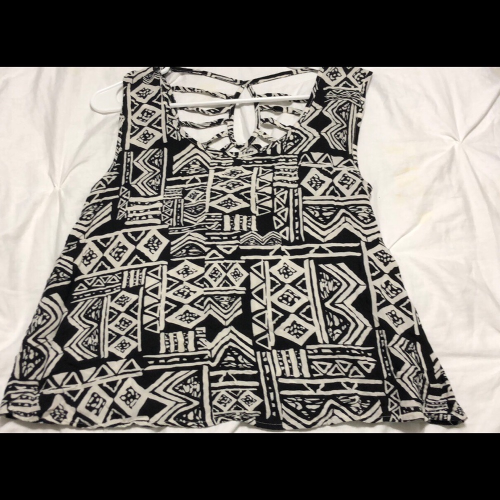 Tribal print tank with back detail